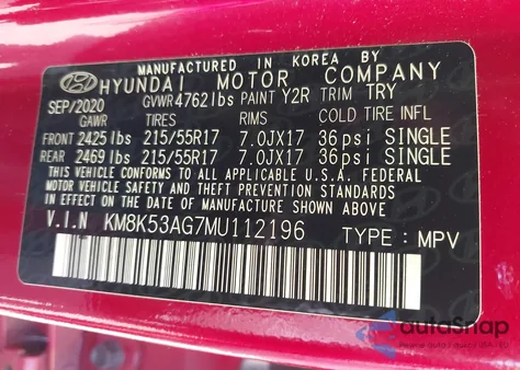 2021 Hyundai Kona Electric Ultimate z USA, uszkodzony, nr VIN KM8K53AG7MU112196